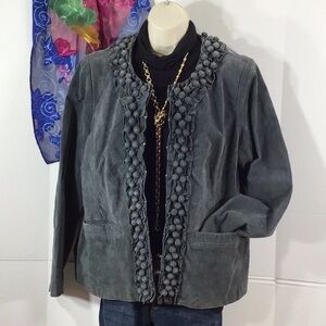 Bradley Bayou gray suede jacket L NWT